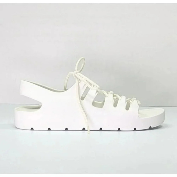 Bottega Veneta Women's White Jelly Lace Up Sandals Size 39 EU (MSRP $490) - Picture 4 of 10